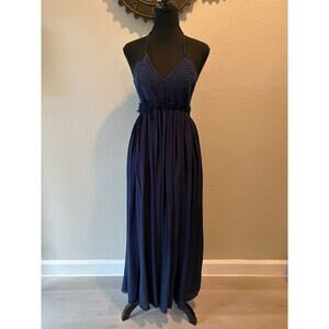 PAPAYA Backless Maxi Dress Blue Sz S Mermaid Core Fairy Core Sexy Coquette Boho